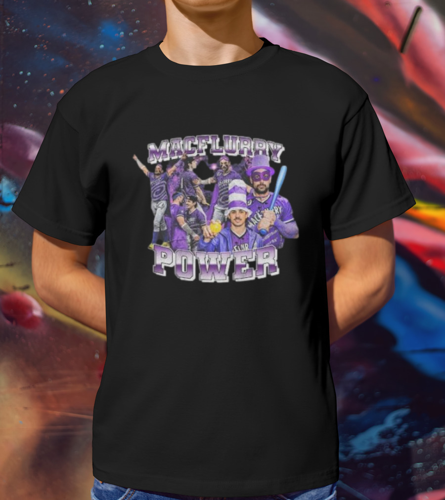 Macflurry Power 90’s Team Purple Baseball Players In Costume T-Shirt