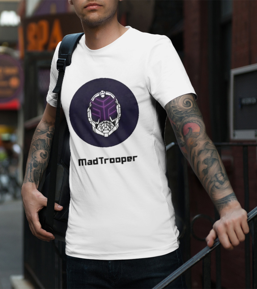 Madtrooper Helmet With Neon Purple Light T-Shirt