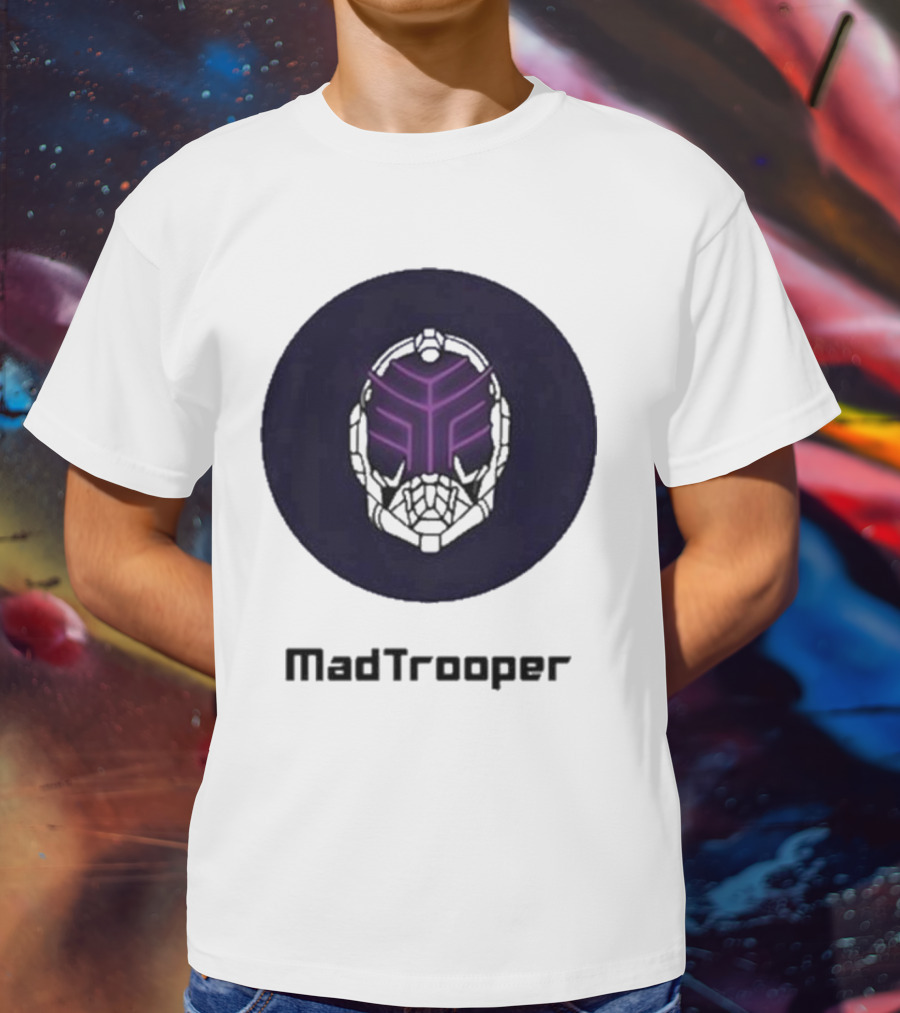 Madtrooper Helmet With Neon Purple Light T-Shirt