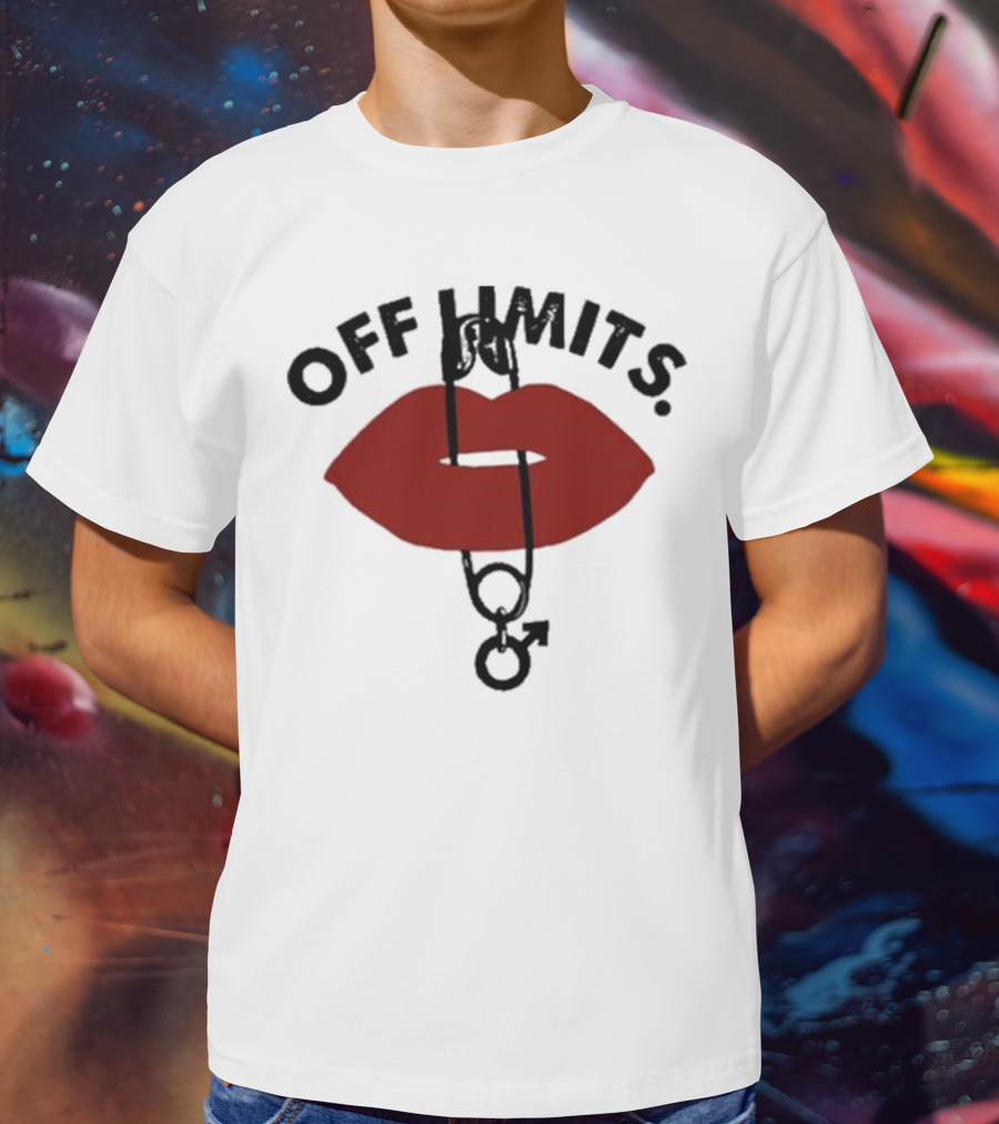 Munawar Faruqui Off Limits Red Lips Safety Pin T-Shirt