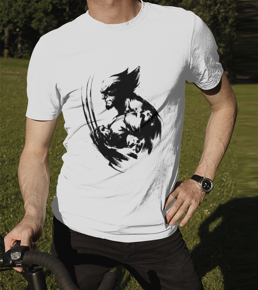 Mutant Inked Wolverine Claw Shadows Sketch T-Shirt