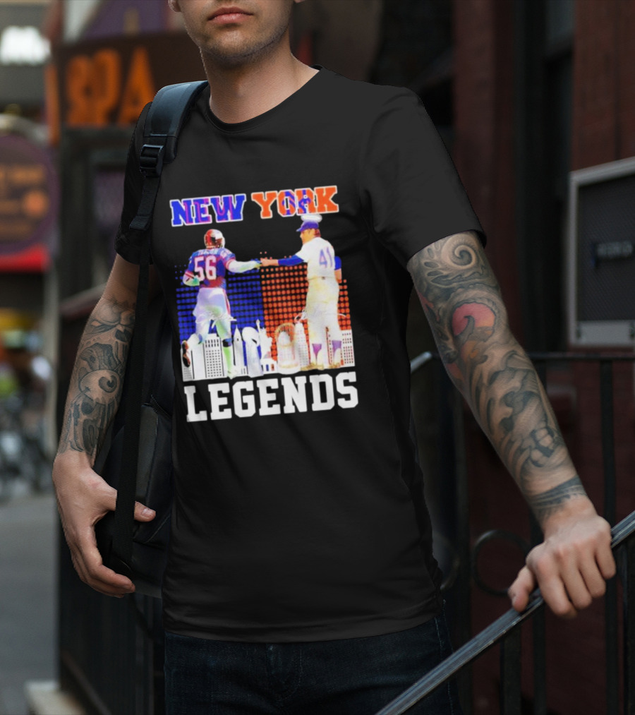 New York Lawrence Taylor Tom Seaver Legends Signatures T-Shirt