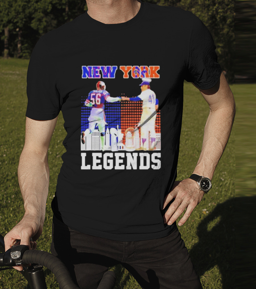 New York Lawrence Taylor Tom Seaver Legends Signatures T-Shirt