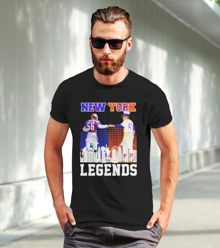 New York Lawrence Taylor Tom Seaver Legends Signatures T-Shirt