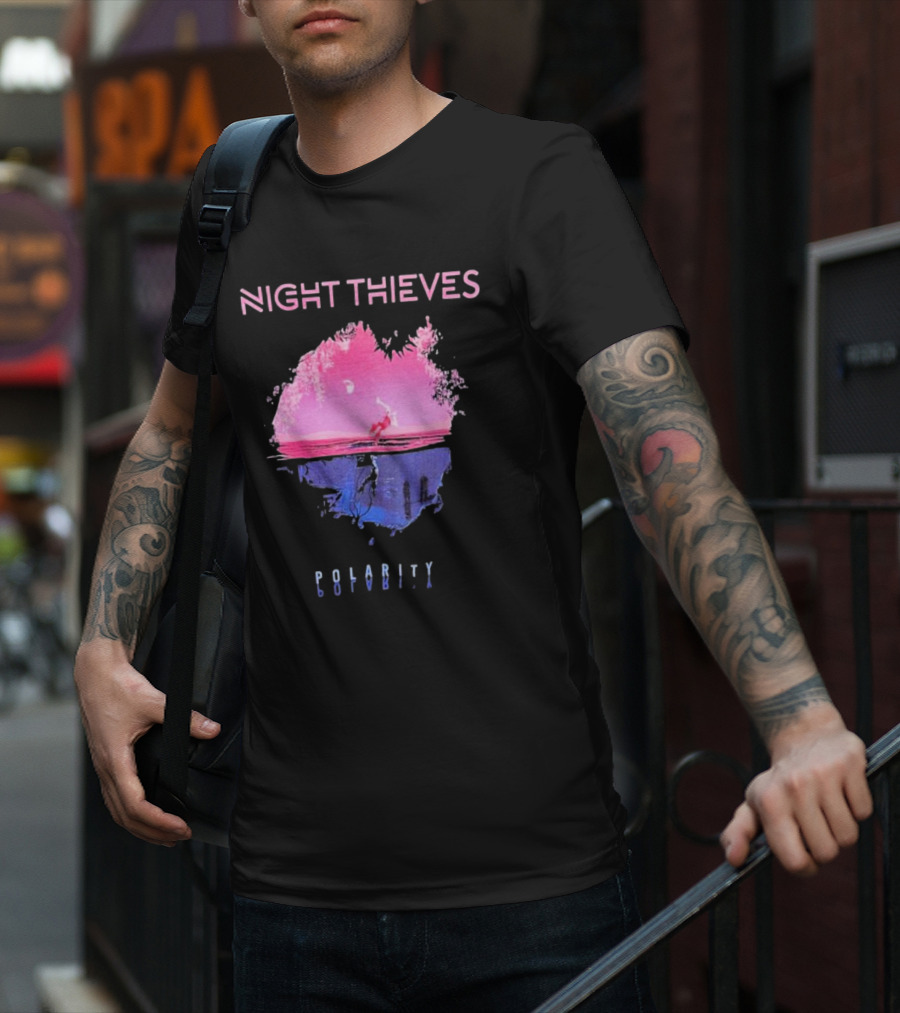 Night Thieves Polarity Pink And Blue Reflection Scene T-Shirt