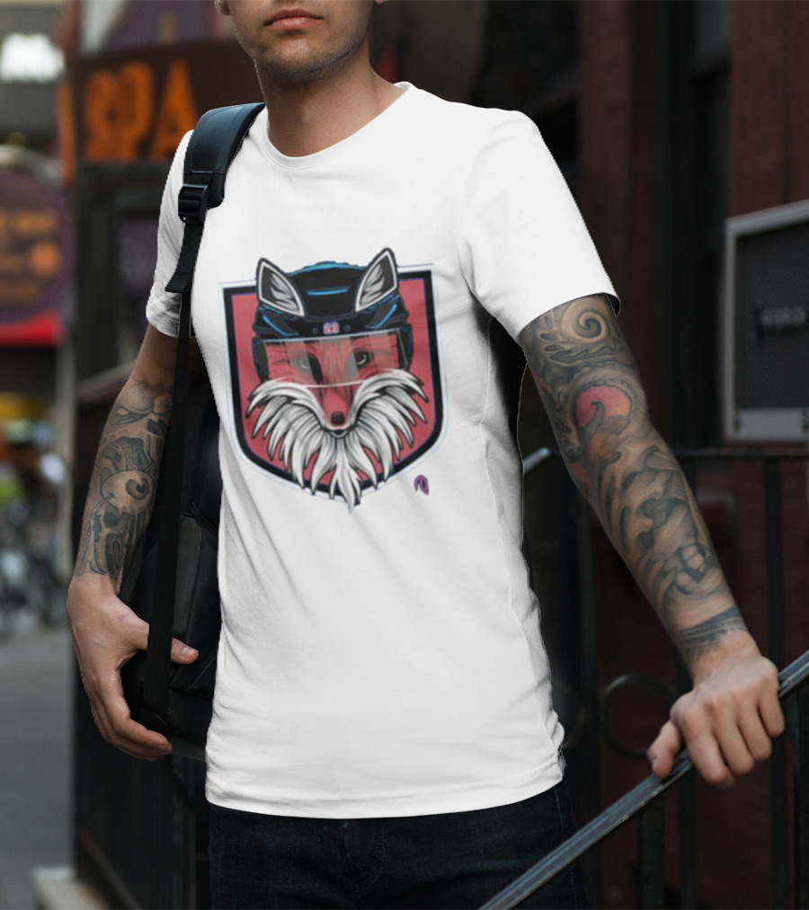 NYR Fox Shield Hockey Logo Helmet T-Shirt