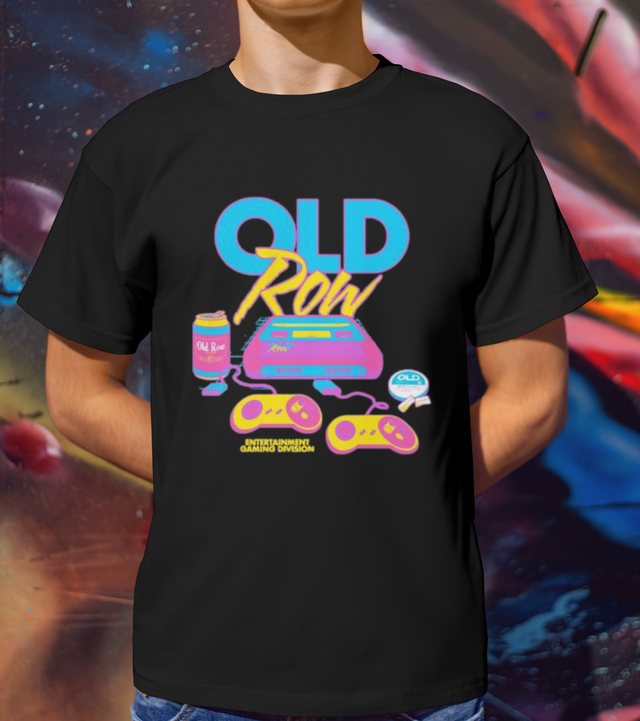 Old Row 90s Gaming Entertainment Gaming Division Mineral Wash Retro Console Controllers T-Shirt