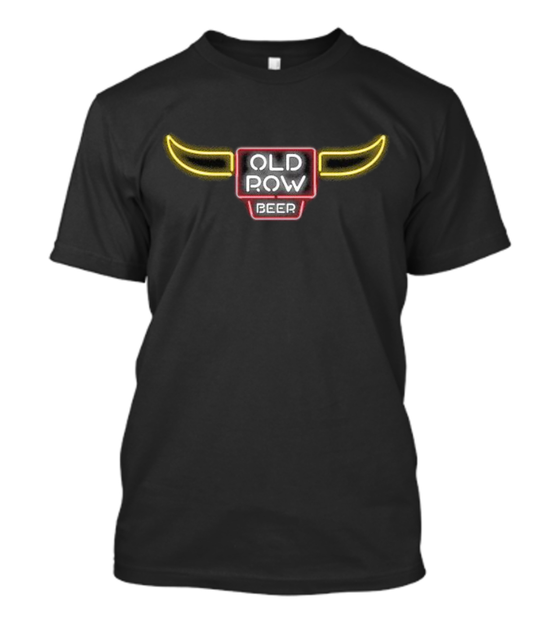 Old Row Beer Neon Light Bull Horns T-Shirt