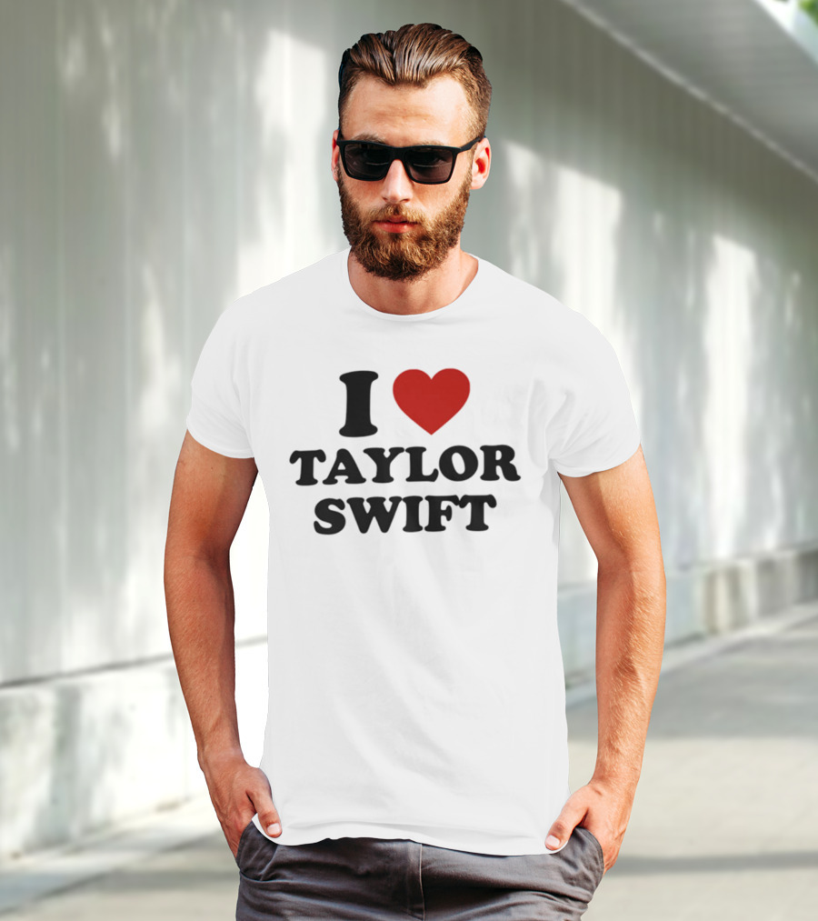 I Love Taylor Swift Red Heart Pin T-Shirt
