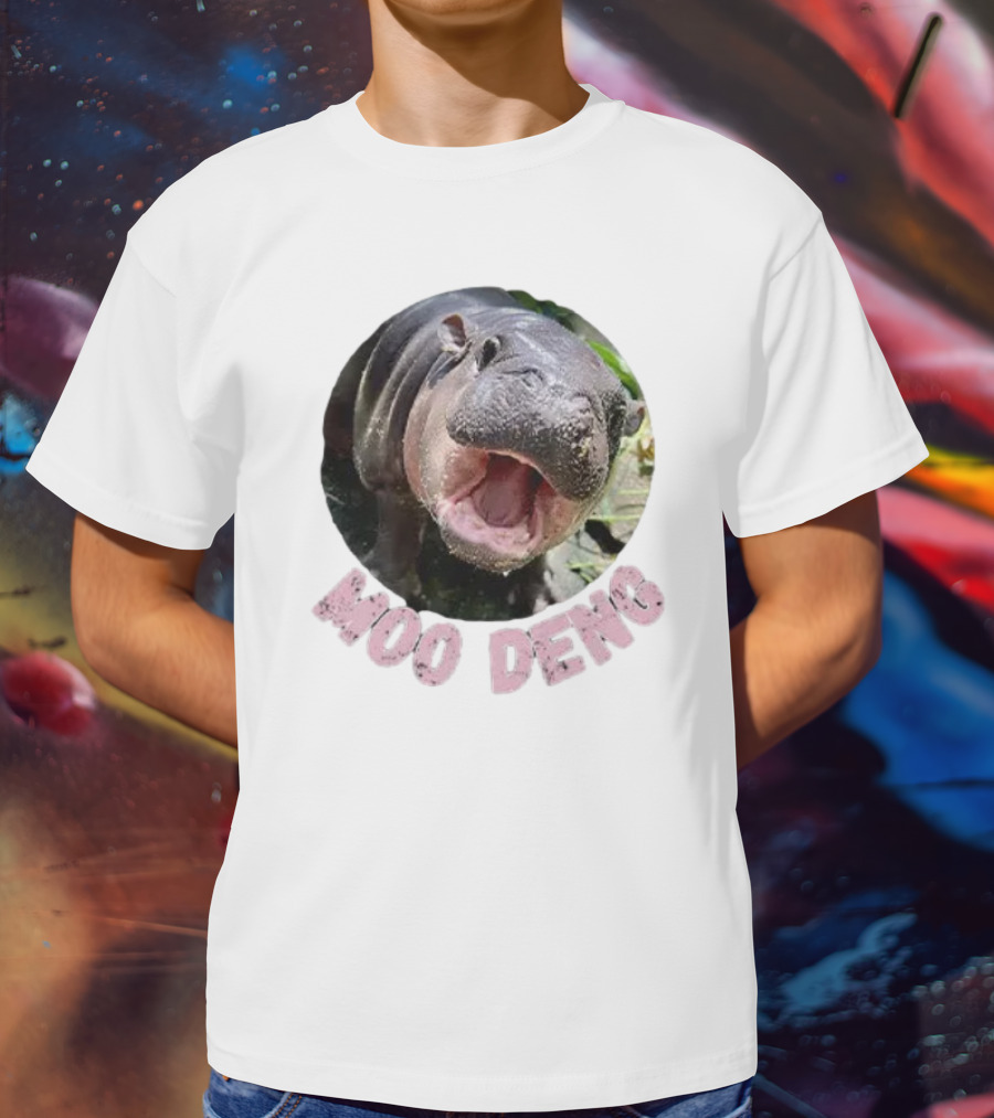 Moo Deng Cute Baby Hippo Picture Thai Bouncy Pig T-Shirt