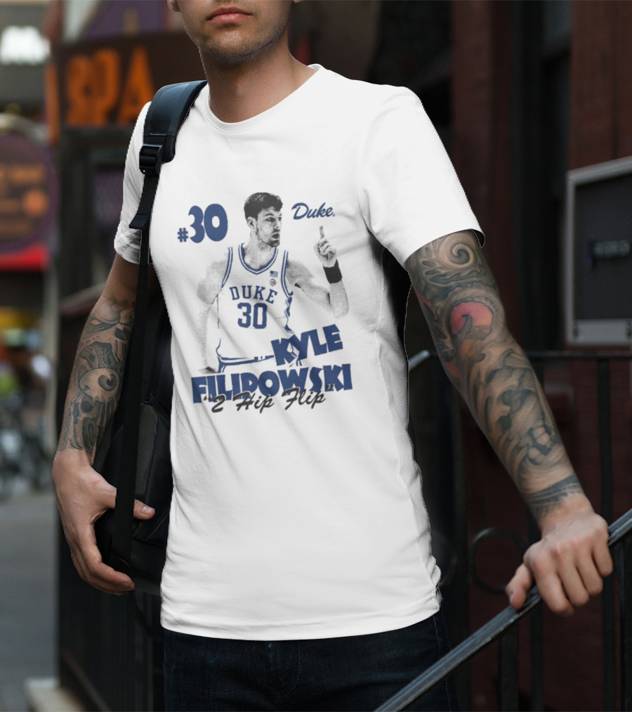 Kyle Filipowski Duke #30 2 Hip Flip T-Shirt