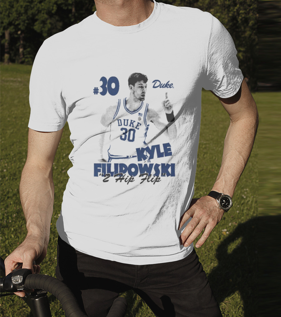 Kyle Filipowski Duke #30 2 Hip Flip T-Shirt