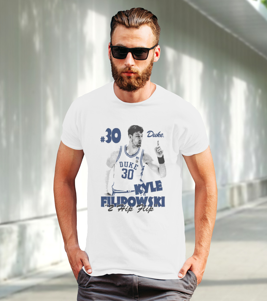 Kyle Filipowski Duke #30 2 Hip Flip T-Shirt