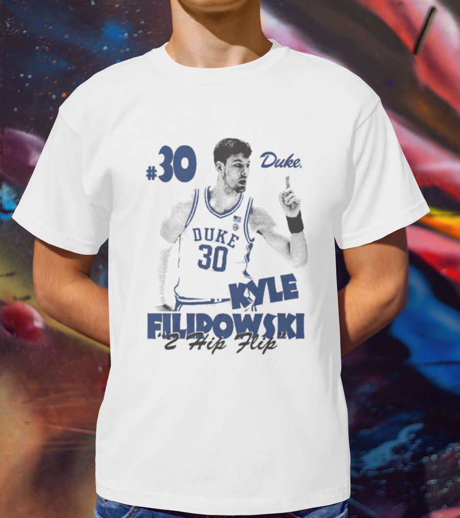 Kyle Filipowski Duke #30 2 Hip Flip T-Shirt