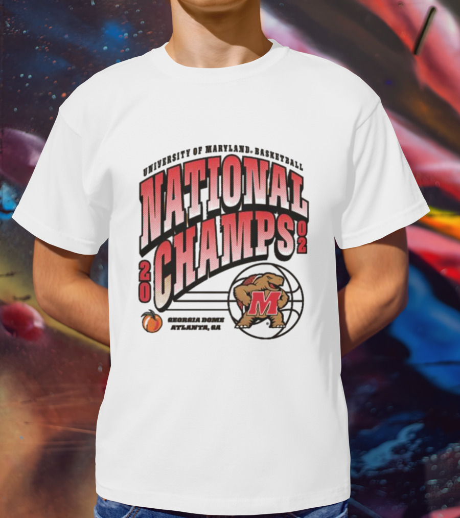 University Of Maryland Basketball 2002 National Champs Georgia Dome Atlanta T-Shirt