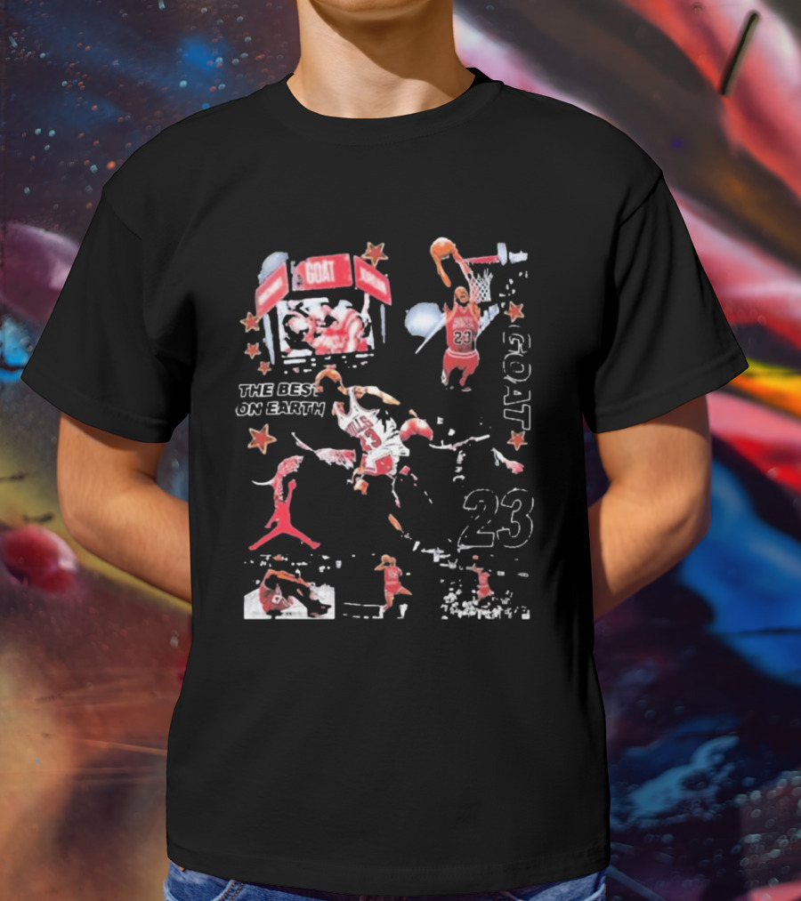 Michael Jordan The Best On Earth Goat 23 Basketball Legend Stars T-Shirt