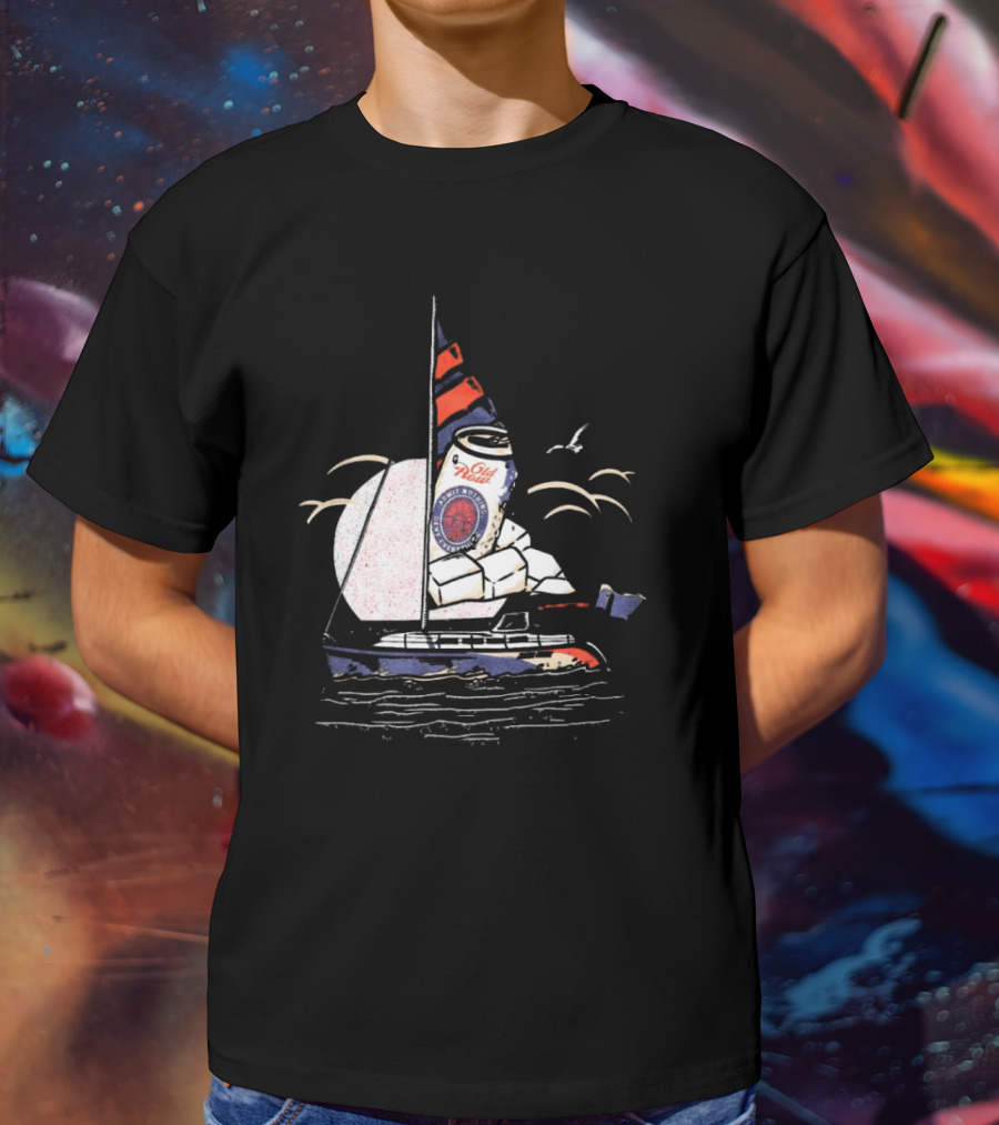 Old Milwaukee Can Sailboat Retro T-Shirt