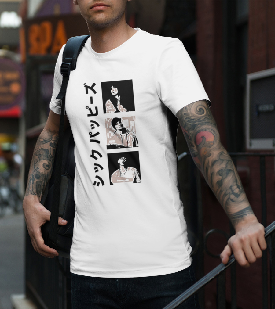 Sick Puppies Wave The Bull Square シックパピーズ Vertical Trio Image T-Shirt