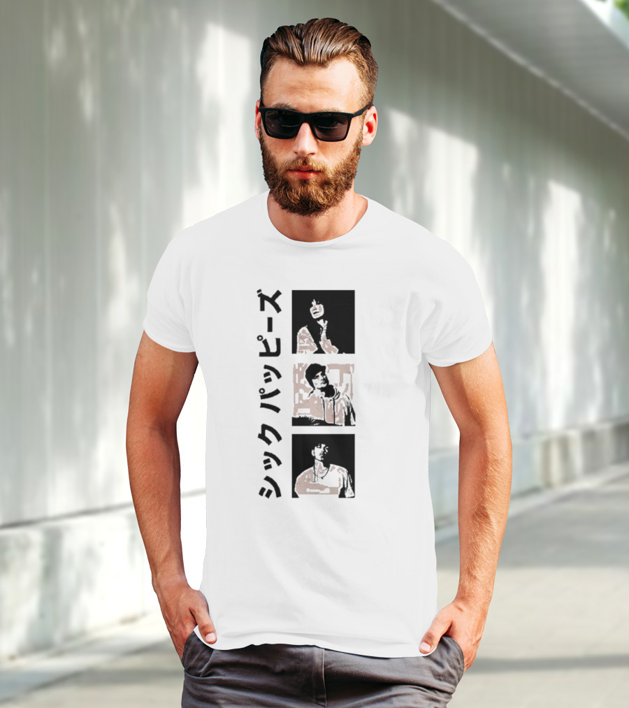 Sick Puppies Wave The Bull Square シックパピーズ Vertical Trio Image T-Shirt