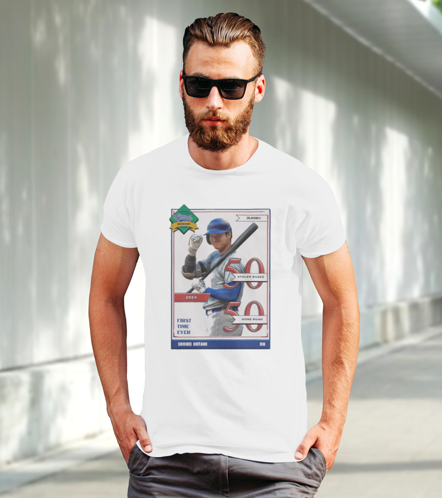 Shohei Ohtani 50 Stolen Bases 50 Home Runs First Time Ever T-Shirt