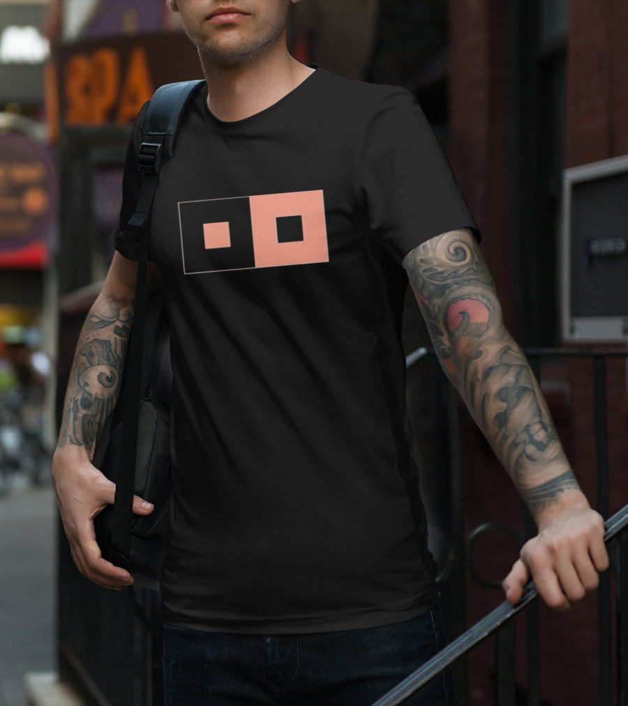Sable Inverse Squares Minimalist Geometric T-Shirt