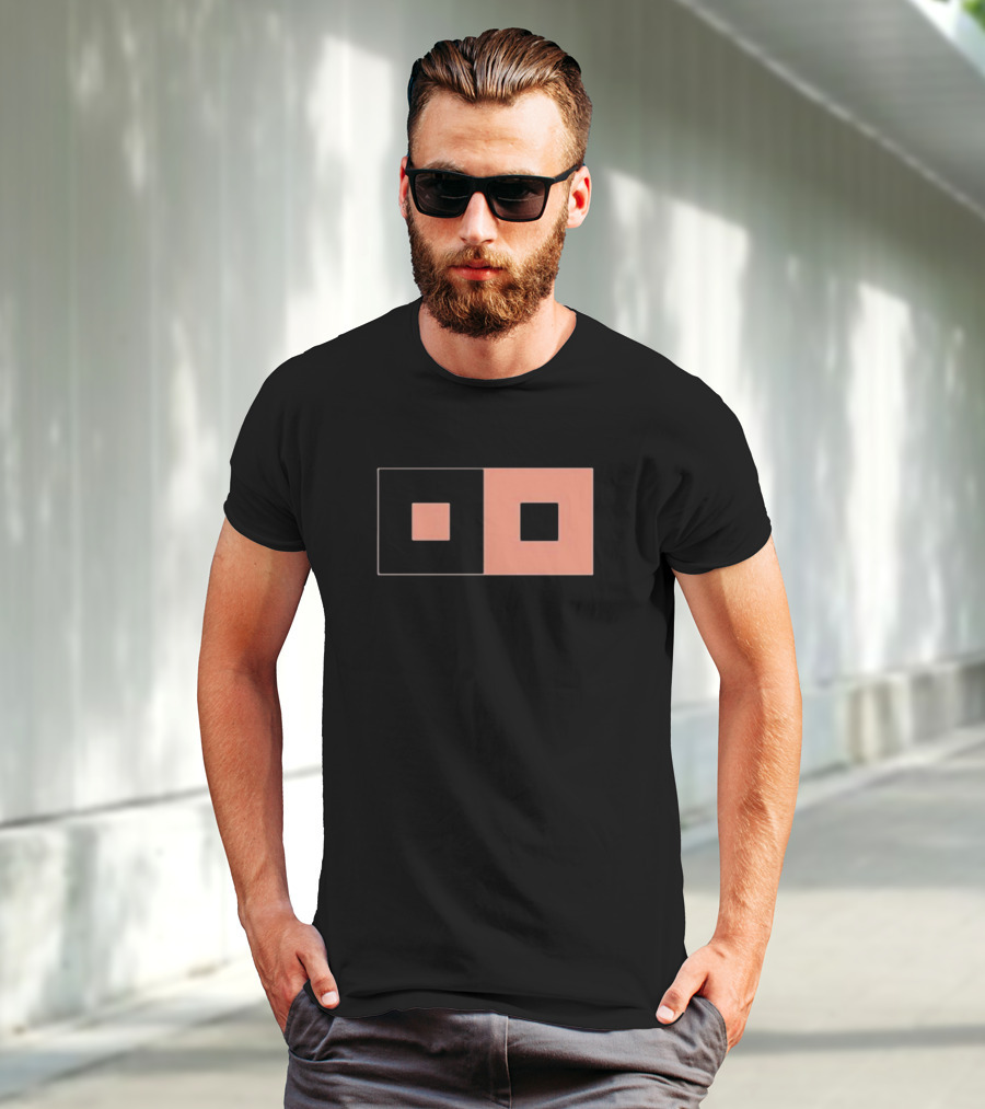 Sable Inverse Squares Minimalist Geometric T-Shirt