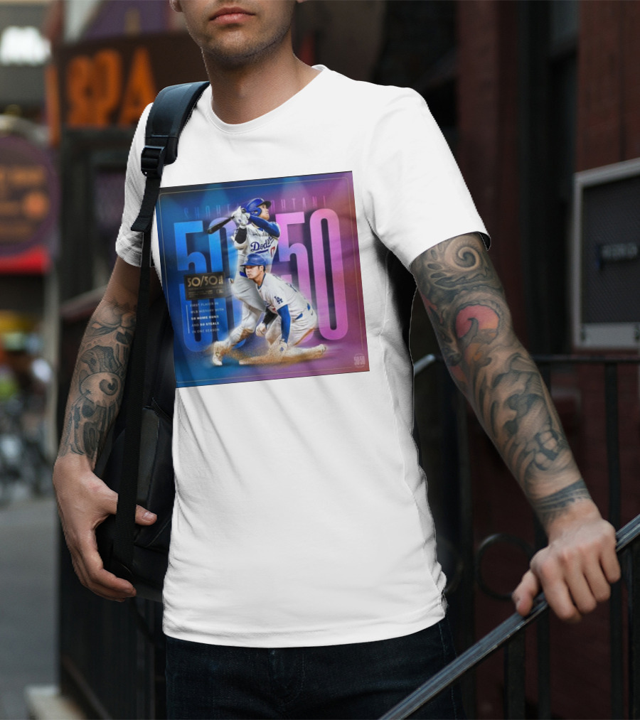 Shohei Ohtani 50/50 First Player MLB History 50 Home Runs And Steals Dodgers T-Shirt