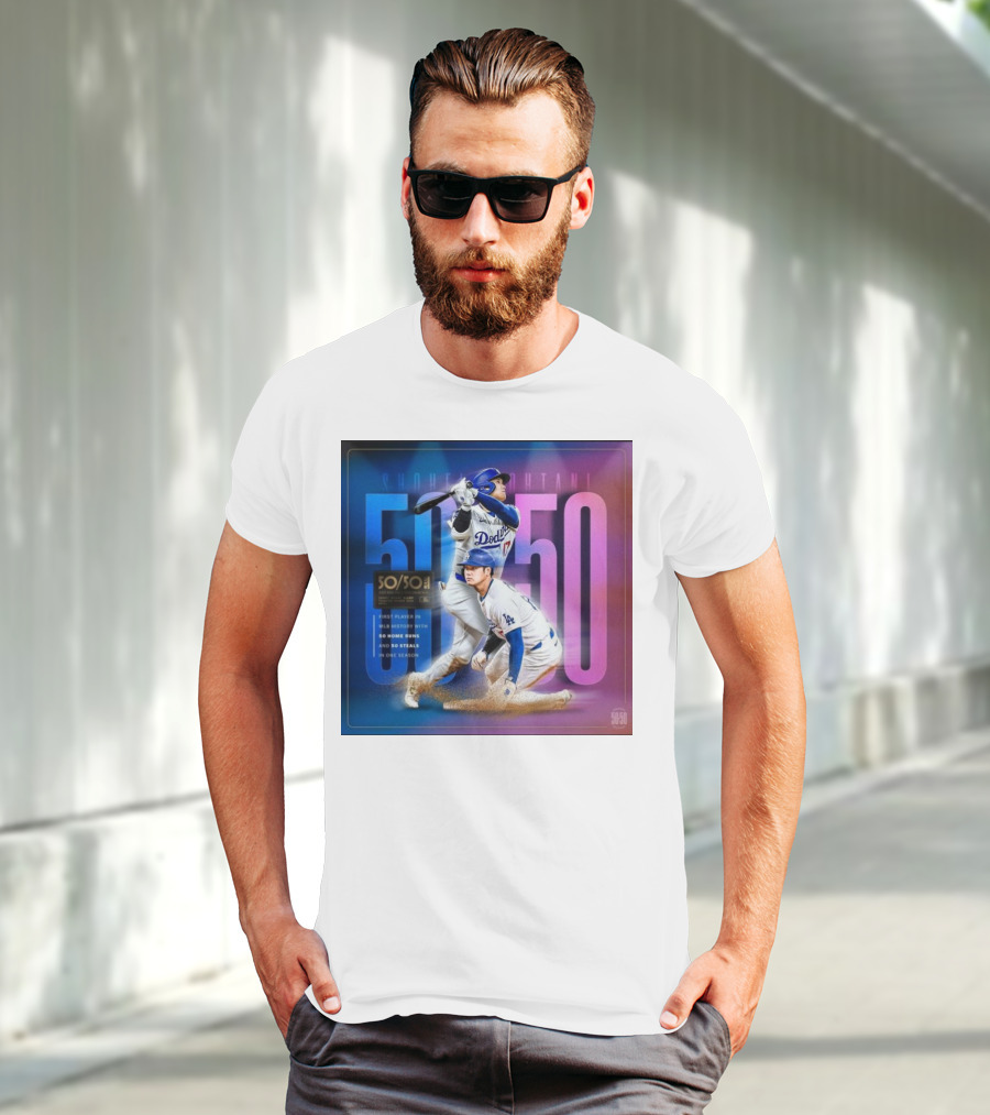Shohei Ohtani 50/50 First Player MLB History 50 Home Runs And Steals Dodgers T-Shirt
