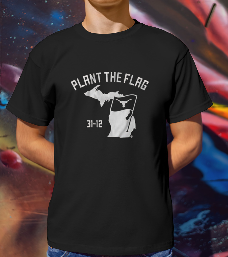 Plant The Flag 31-12 Texas Longhorns Outline T-Shirt