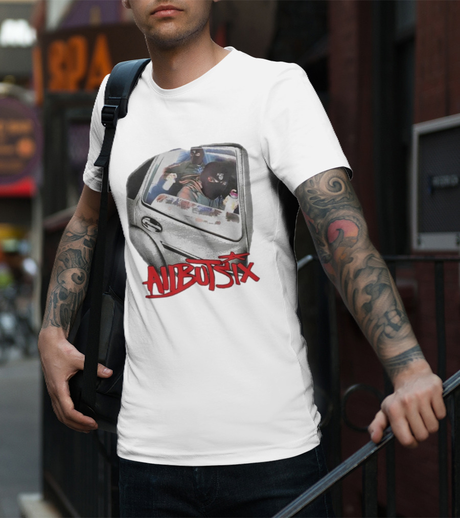 All But Six Graffiti Balaclava Duo In Car With Spray Paint T-Shirt