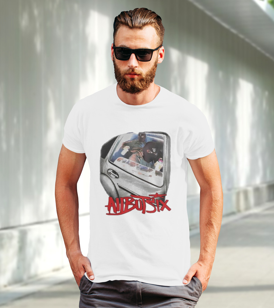 All But Six Graffiti Balaclava Duo In Car With Spray Paint T-Shirt