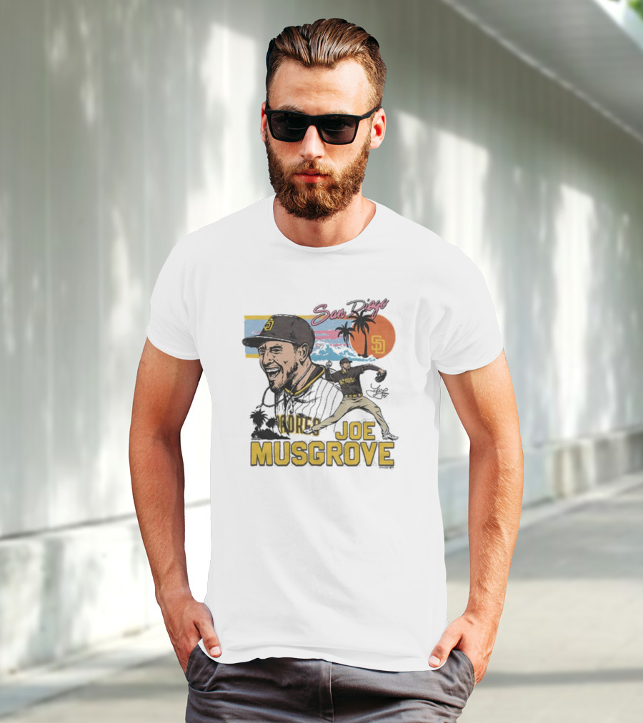 San Diego Padres Joe Musgrove MLB Homage Signature Painting T-Shirt