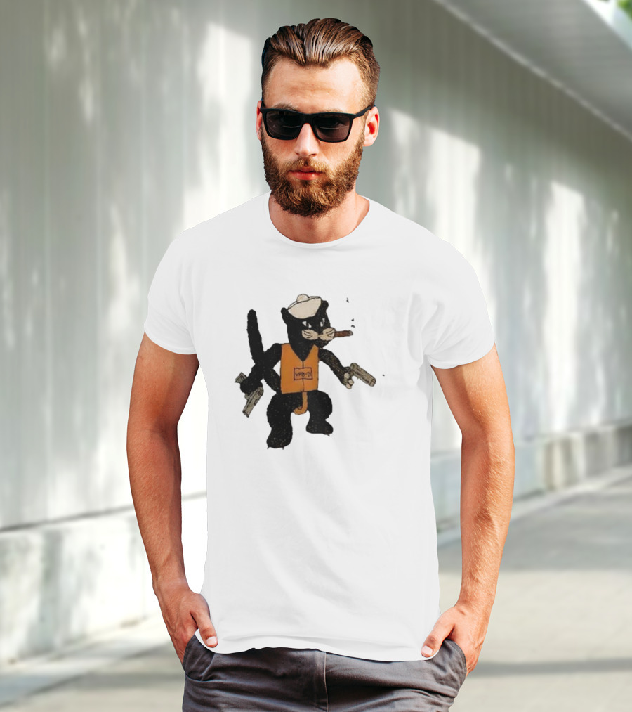 Dylan Cease's Cat Patrol Squadron VPB-71 Vintage Cartoon Panther With Guns And Cigar T-Shirt