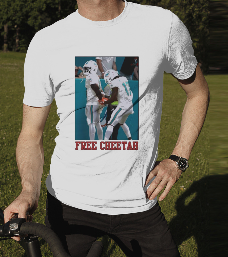 Free Cheetah Miami Dolphins Football Players T-Shirt