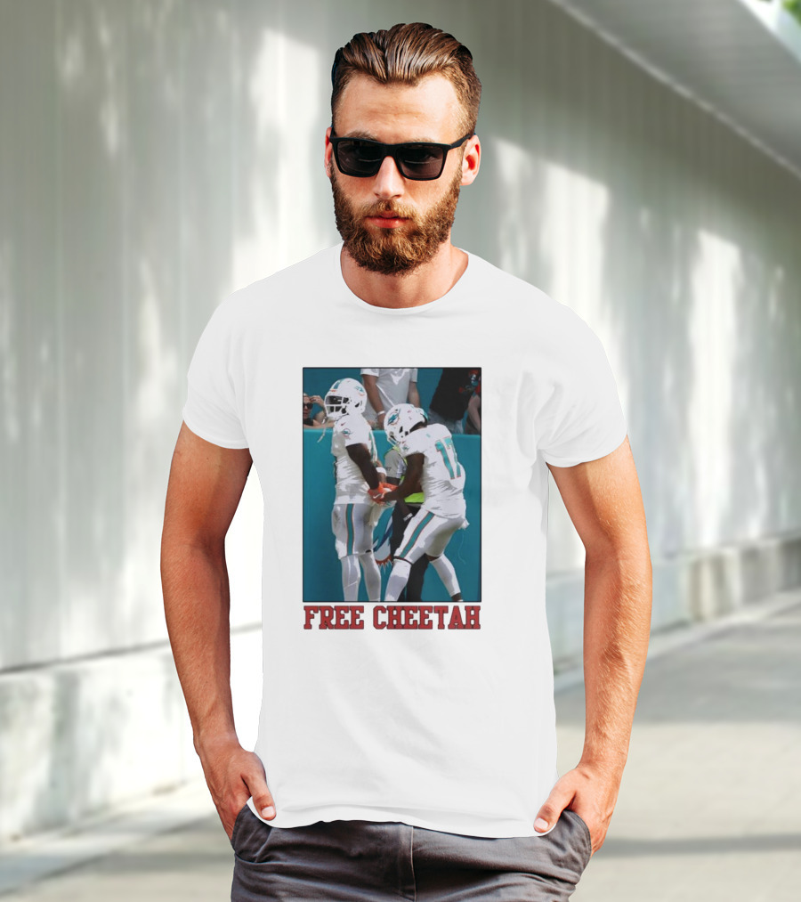 Free Cheetah Miami Dolphins Football Players T-Shirt