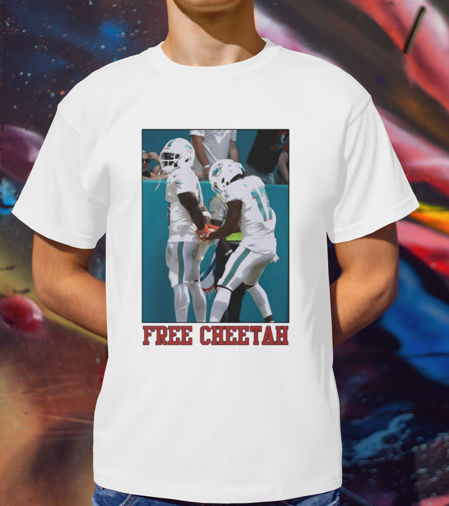 Free Cheetah Miami Dolphins Football Players T-Shirt