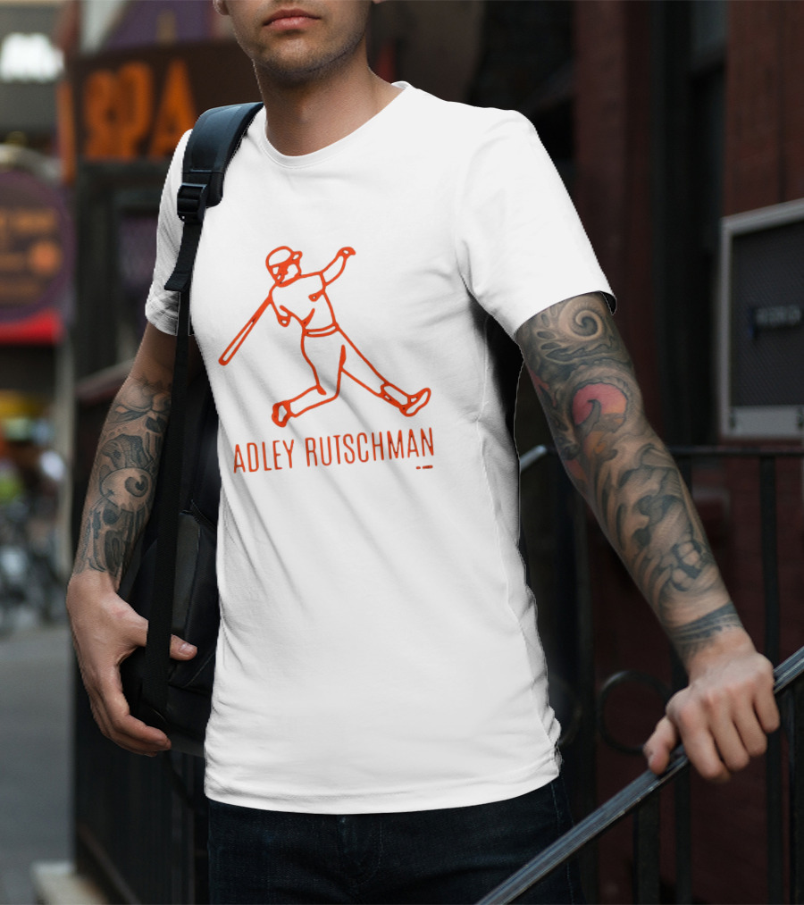 Adley Rutschman Lean Back Baltimore Orioles MLB Outline T-Shirt