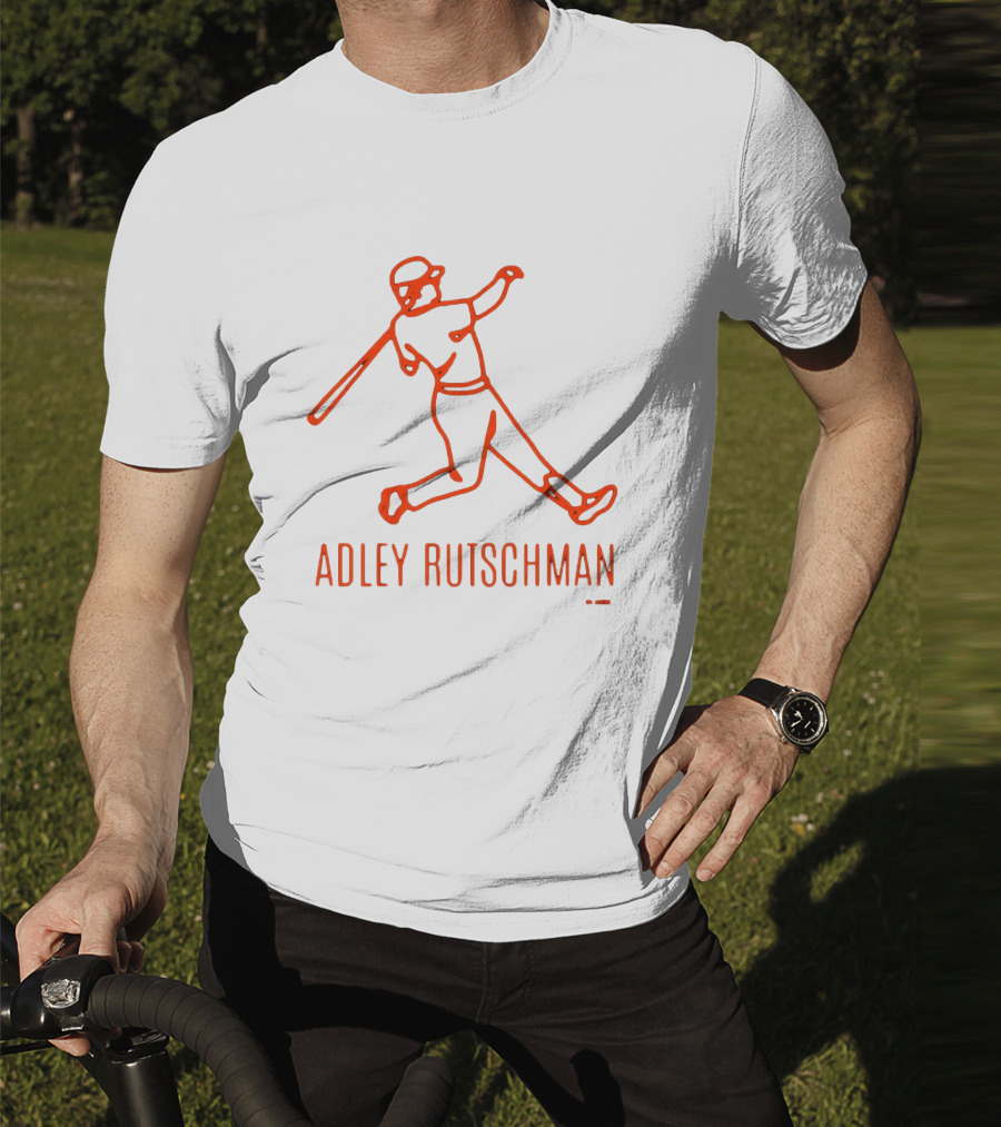 Adley Rutschman Lean Back Baltimore Orioles MLB Outline T-Shirt
