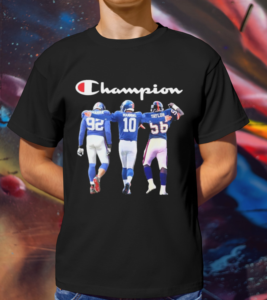 Champion Strahan Manning Taylor New York Giants Signatures T-Shirt