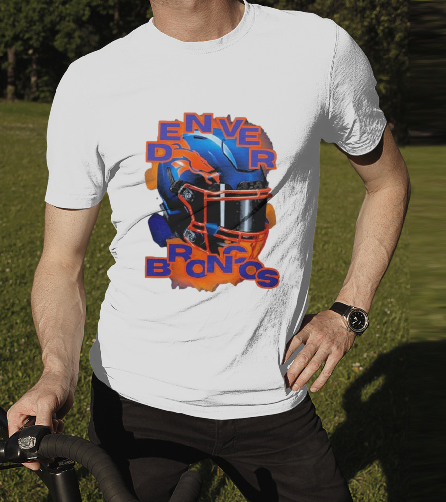 Denver Broncos Helmet Team Sports T-Shirt