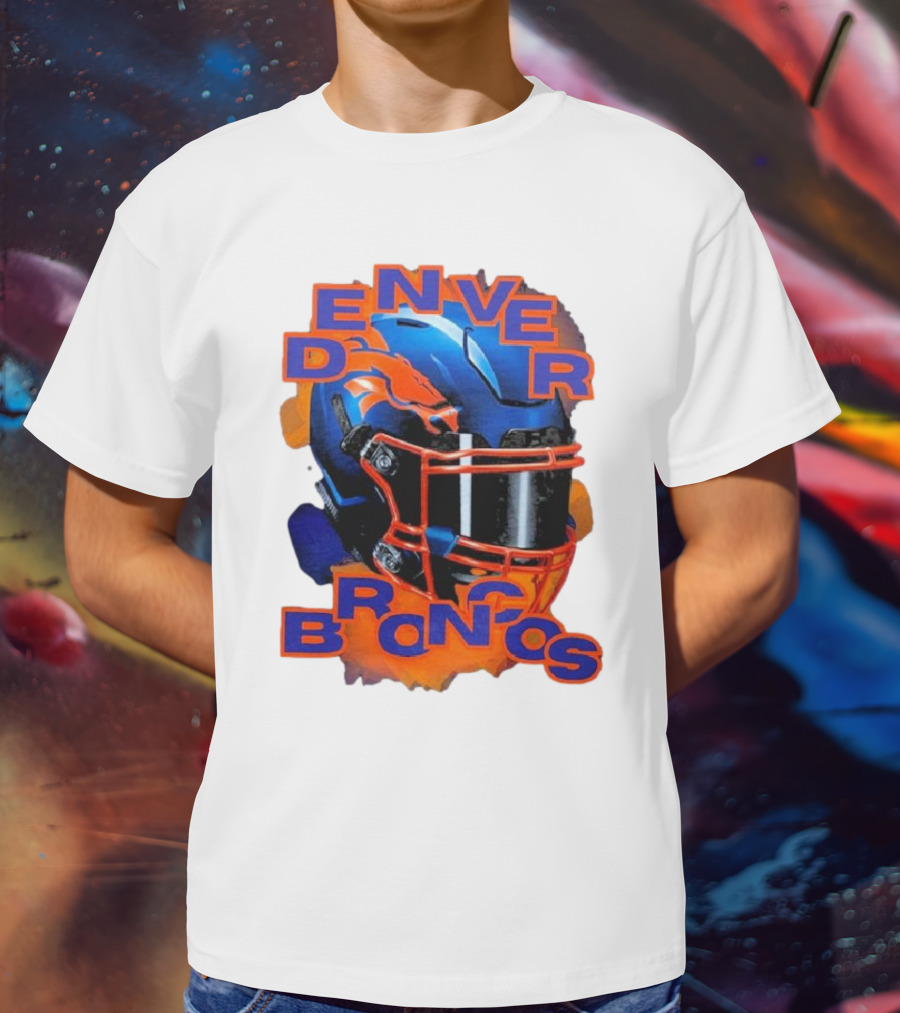 Denver Broncos Helmet Team Sports T-Shirt