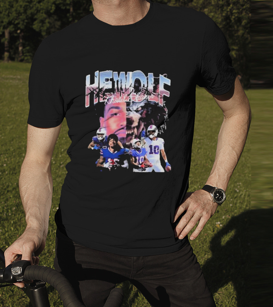 HeWolf Khalil Shakir Buffalo Bills NFL Players Wolf Fusion T-Shirt