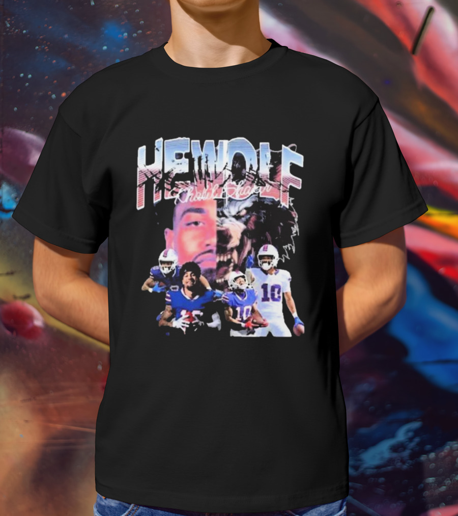 HeWolf Khalil Shakir Buffalo Bills NFL Players Wolf Fusion T-Shirt