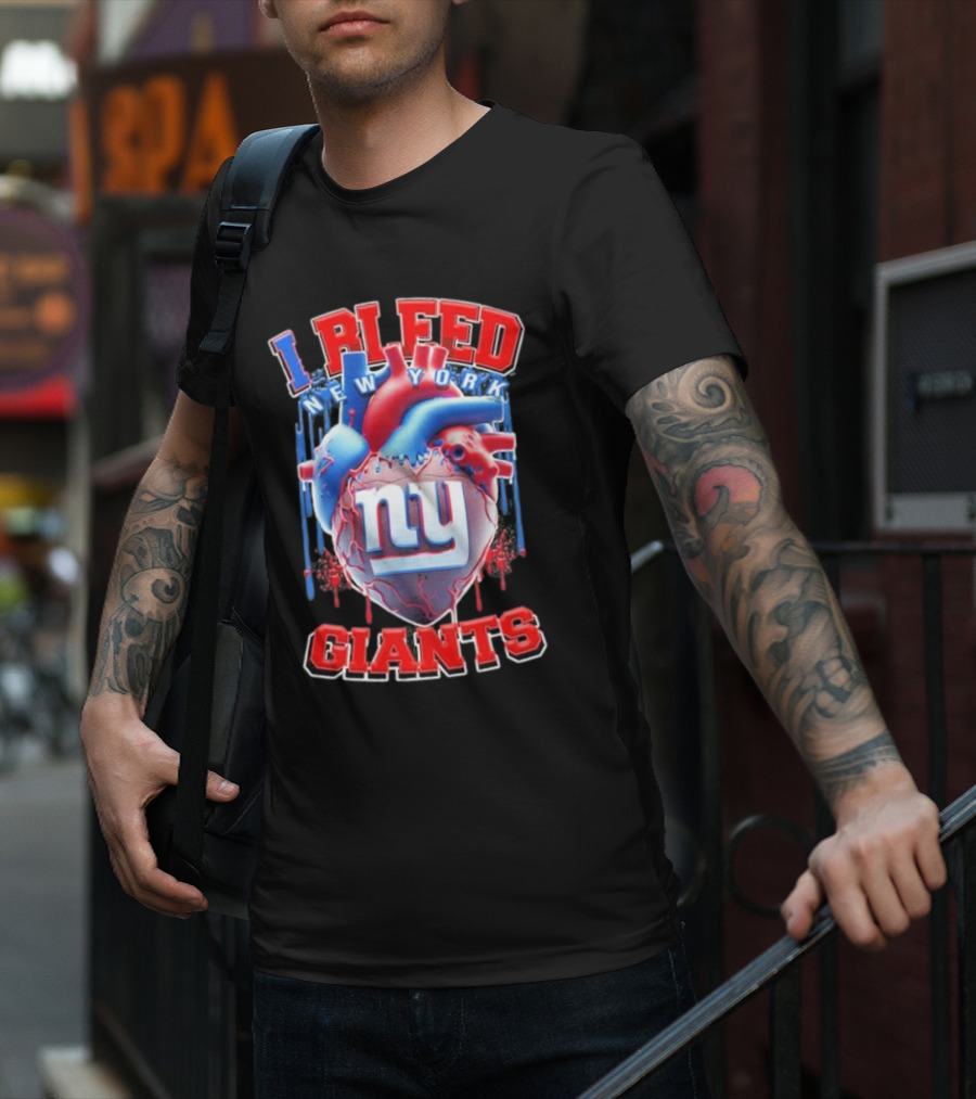 I Bleed New York Giants Ny Heart T-Shirt