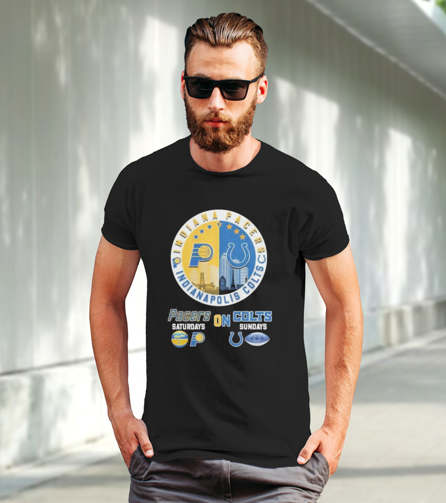 Indiana Pacers Indianapolis Colts Saturdays Pacers On Sundays Colts T-Shirt