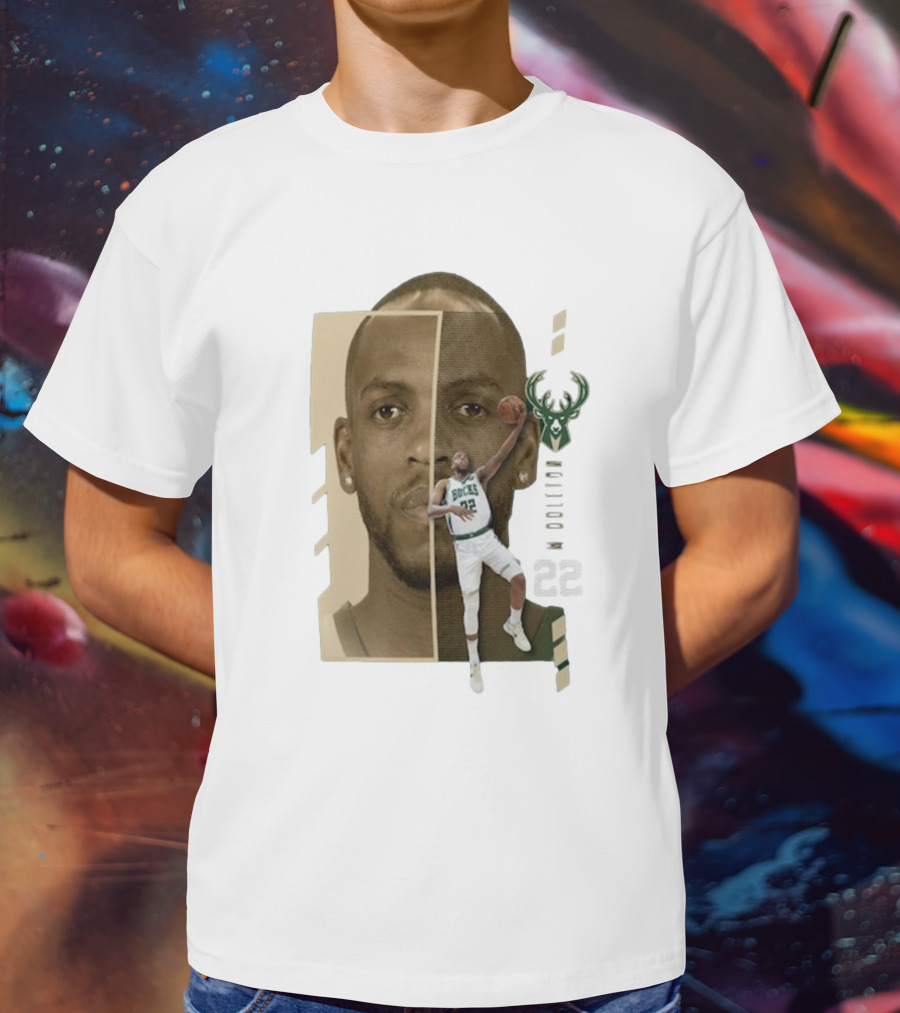 Khris Middleton Bucks Logo #22 Jump Pass Player Name And Number T-Shirt