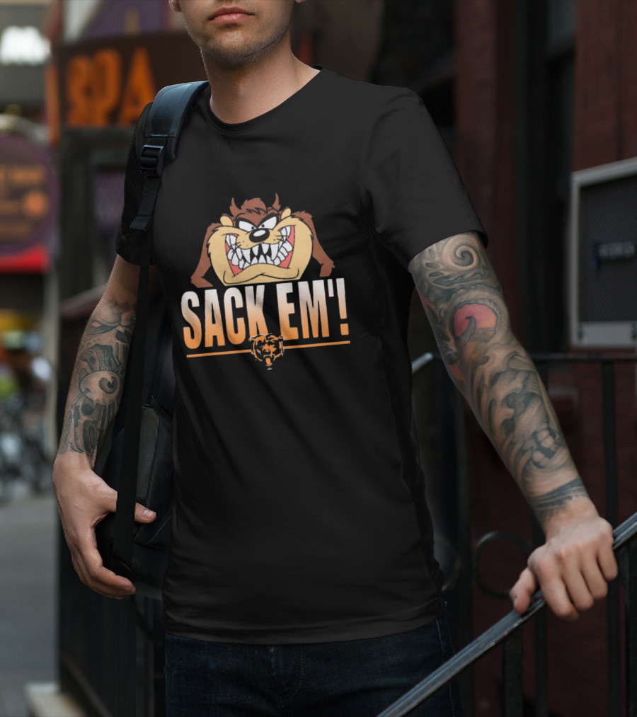Looney Tunes Taz Sack Em’ Chicago Bears NFL T-Shirt