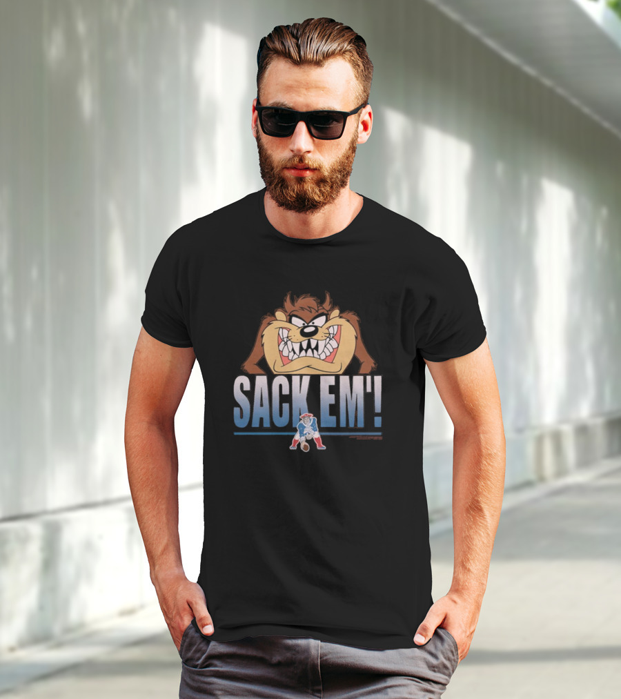 Sack Em' Looney Tunes Taz X New England Patriots NFL T-Shirt