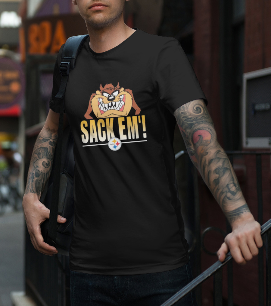 Looney Tunes Taz Sack Em’ Pittsburgh Steelers NFL T-Shirt