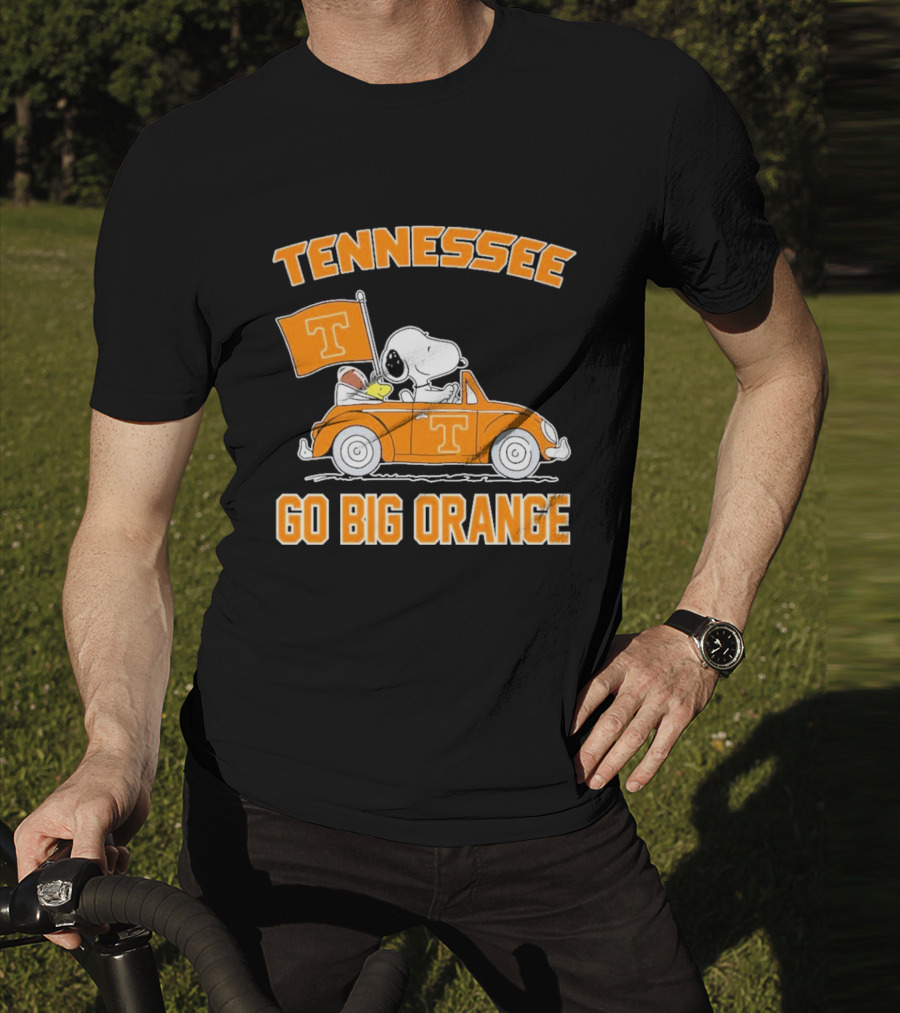 Tennessee Volunteers Snoopy Woodstock Car Go Big Orange T-Shirt